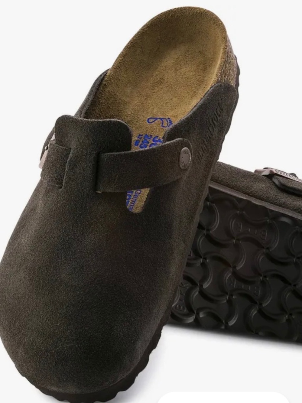 Birkenstock Soft Leather Footbed Boston Clog; Mocha;